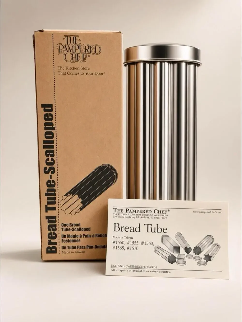 The Pampered Chef Bread Tube - Scalloped Stainless Steel Bread Mold